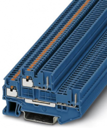 Double level terminal, push-in connection, 0.14-1.5 mm², 4 pole, 16 A, 6 kV, blue, 3212442
