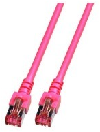 Patch cable, RJ45 plug, straight to RJ45 plug, straight, Cat 6, S/FTP, LSZH, 2 m, magenta