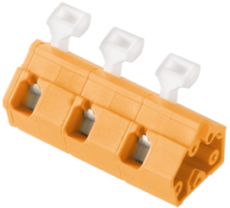 PCB terminal, 11 pole, pitch 10 mm, AWG 26-14, 15 A, spring-clamp connection, orange, 1954020000