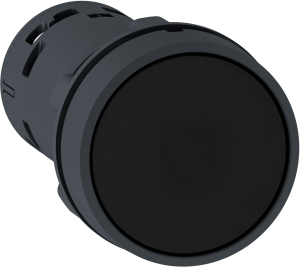 Pushbutton, latching, 1 Form A (N/O) + 1 Form B (N/C), waistband round, black, front ring black, mounting Ø 22 mm, XB7NH25