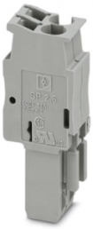 Plug, spring balancer connection, 0.08-4.0 mm², 2 pole, 24 A, 6 kV, gray, 3040261