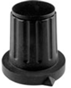 Pointer knob, 3 mm, plastic, black, Ø 12 mm, H 18 mm, 4308.3131