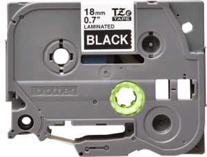 Labelling tape cartridge, 18 mm, tape black, font white, 8 m, TZE-345