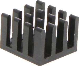IC heatsink, 14 x 14 x 6 mm, 30 to 8.5 K/W, black anodized