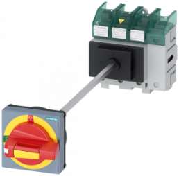 Emergency stop load-break switch, Rotary actuator, 4 pole, 63 A, 690 V, (W x H x D) 96 x 106 x 408 mm, front installation/DIN rail, 3LD5210-0TL13