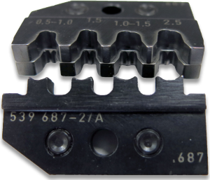 Crimping die for rectangular contacts, 0.5-2.5 mm², 539687-2