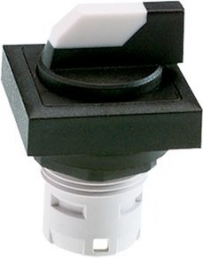 Selector switch, unlit, groping, waistband square, white/black, 2 x 40°, mounting Ø 16.2 mm, 1.30.073.690/0200