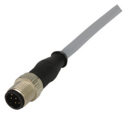 Sensor actuator cable, M12-cable plug, straight to open end, 8 pole, 0.5 m, PVC, gray, 21348400882005