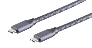 USB 3.2 connection cable, USB plug type C to USB plug type C, 1.5 m, gray