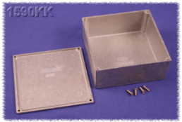 Aluminum die cast enclosure, (L x W x H) 92 x 92 x 42 mm, black (RAL 9005), IP54, 1590YBK