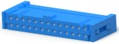 Socket header, 10 pole, pitch 2.54 mm, straight, blue, 1658526-5