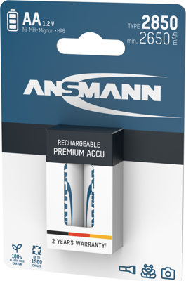 5035202 Ansmann Round Cell Batteries, 9V Block Batteries Image 2