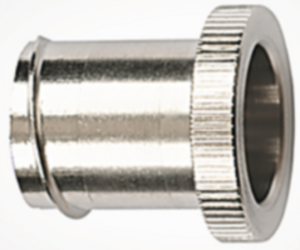 End closure, 32 mm, brass, nickel-plated, IP65, metal, (L) 30 mm