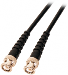 Coaxial cable, BNC plug (straight) to BNC plug (straight), 50 Ω, RG-58, grommet black, 5 m, K8300.5