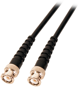 Coaxial cable, BNC plug (straight) to BNC plug (straight), 50 Ω, RG-58, grommet black, 1 m, K8300.1V2