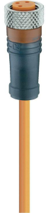 Sensor actuator cable, M8-cable socket, straight to open end, 3 pole, 10 m, PVC, orange, 4 A, 11293