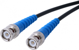 Coaxial Cable, BNC plug (straight) to BNC plug (straight), 50 Ω, RG-58C/U, grommet blue, 250 mm, C-00459-0.25M