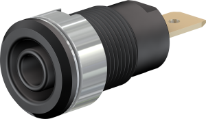 4 mm socket, flat plug connection, mounting Ø 12.2 mm, CAT III, black, 23.3060-21