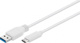 USB 3.0 Adapter cable, USB plug type A to USB plug type C, 1 m, white