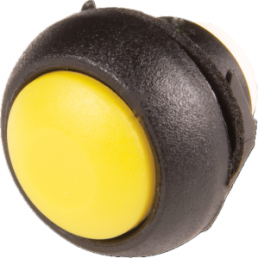Pushbutton, 1 pole, yellow, unlit , 0.4 A/32 V, mounting Ø 13.6 mm, IP67, ISR3SAD500