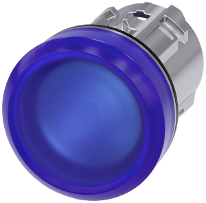 Indicator light, 22 mm, round, metal, high gloss,blue, lens, smooth