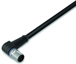 Sensor actuator cable, M12-cable plug, angled to open end, 5 pole, 1.5 m, PUR, black, 4 A, 756-5312/050-015