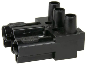 Socket, 3 pole, Free-standing, screw connection, 0.5-2.5 mm², black, AC 166-1 BU/ 3 SW
