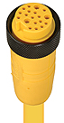 Sensor actuator cable, 7/8"-cable plug, straight to open end, 19 pole, 15 m, PUR, yellow, 44601