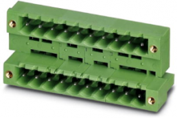 Pin header, 12 pole, pitch 5.08 mm, angled, green, 1842461