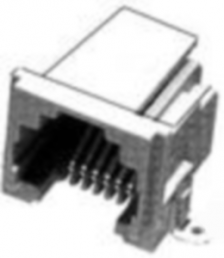 Socket, RJ11/RJ12/RJ14/RJ25, 6 pole, 6P6C, Cat 3, solder connection, SMD, 5406514-1