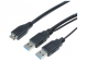 USB 3.0 Adapter cable, USB plug type A to Micro-USB plug type B, 0.6 m, black