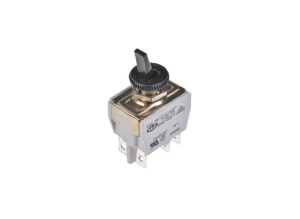 Toggle switch, 2 pole, latching, On-Off, 15 A/250 VAC, silver-plated