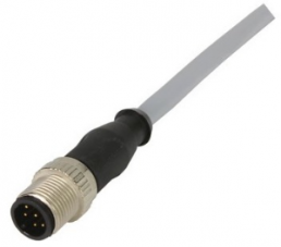 Sensor actuator cable, M12-cable plug, straight to open end, 8 pole, 1.5 m, PVC, gray, 21348400882015