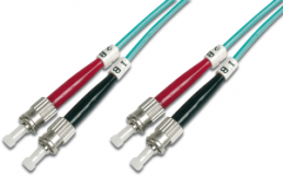 FO patch cable, ST to ST, 1 m, OM3, multimode 50/125 µm