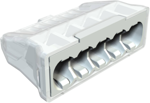 Socket terminal, 5 pole, 0.5-2.5 mm², clamping points: 5, light gray, 24 A