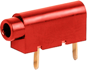 2 mm socket, solder connection, 0.5 mm², red, 0040.1102