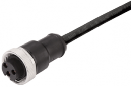 Sensor actuator cable, 7/8"-cable socket, straight to open end, 3 pole, 1.5 m, PUR, black, 12 A, 1292100150