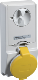 CEE surface-mounted socket, 4 pole, 32 A/100-130 V, yellow, 4 h, IP44, 82140