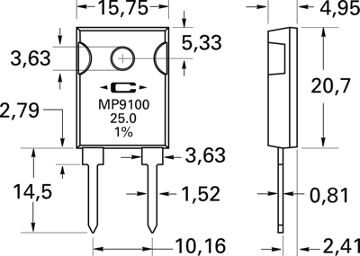 MP9100-0.10-1% Caddock Wirewound Resistors Image 3