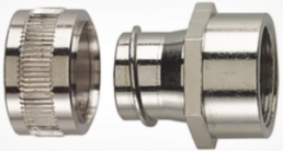 Straight hose fitting, M20, 16 mm, brass, nickel-plated, IP54, metal, (L) 24.5 mm