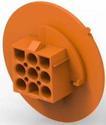 Socket housing, 9 pole, pitch 6.35 mm, straight, orange, 1-794761-3