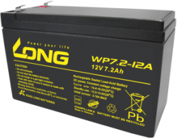 Lead-battery, 12 V, 7.2 Ah, 151 x 65 x 94 mm, faston plug 4.8 mm