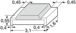 Resistor, thick film, SMD 1206 (3216), 1.5 MΩ, 0.25 W, ±1 %, RC1206FR-071M5L