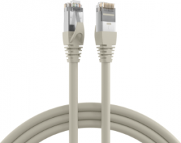 Patch cable, RJ45 plug, straight to RJ45 plug, straight, Cat 6A, S/FTP, PVC, 20 m, gray