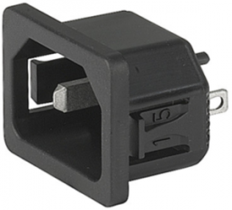 Plug C18, 2 pole, snap-in, solder connection, black, 6102.5110