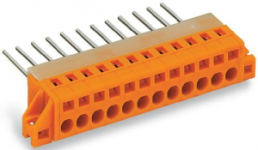 Connector, 12 pole, pitch 5.08 mm, straight, orange, 731-172/048-000