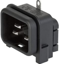 Plug C20 or C24, 3 pole/2 pole, screw mounting, solder connection, black, GSP4.010C.11