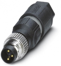 Plug, M8, 3 pole, IDC connection, screw locking, straight, 1441008