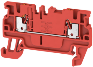 Through terminal block, push-in connection, 0.5-1.5 mm², 2 pole, 17.5 A, 6 kV, red, 2508020000