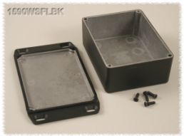 Aluminum die cast enclosure, (L x W x H) 110 x 82 x 44 mm, black (RAL 9005), IP65, 1590WSFLBK